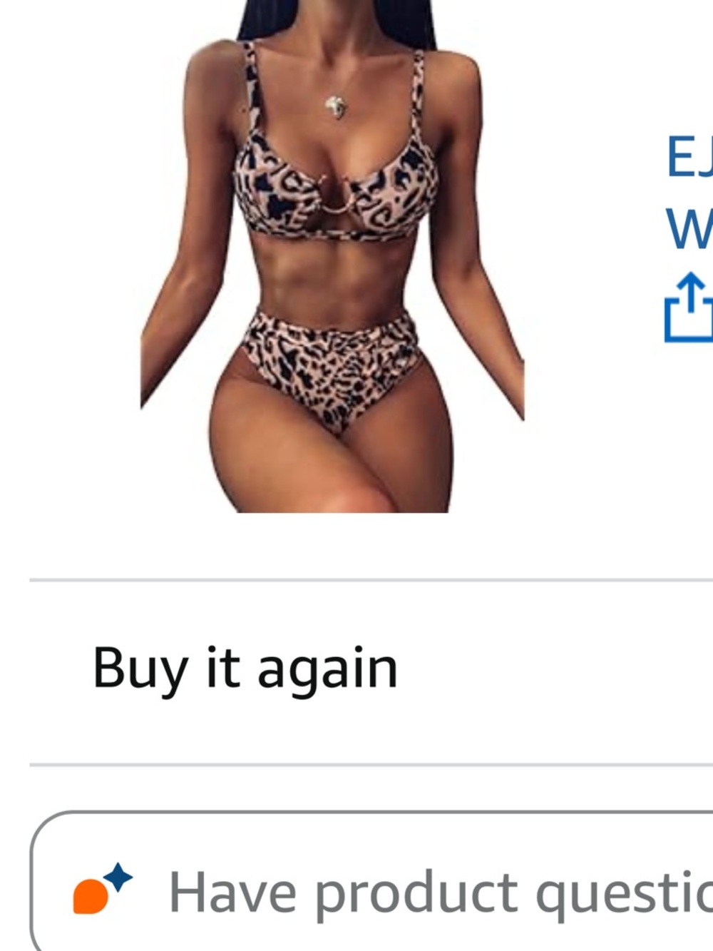 Amazon Leopard Print High-Waist Bikini Set - Brown and Black